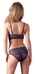 Cottelli Lingerie komplet koronkowy biustonosz i figi S czarny haftki