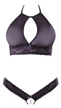 Cottelli Lingerie komplet koronkowy biustonosz siateczkowy i stringi S/M