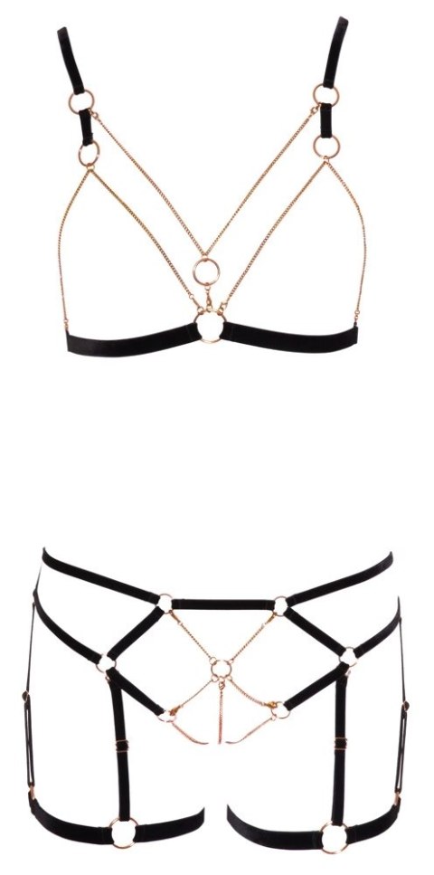Cottelli Lingerie komplet paseczkow i łańcuszkow z koronką M Cottelli Lingerie komplet paseczkow i łańcuszkow z koronką M
