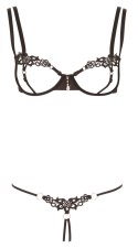 Cottelli Lingerie komplet paskowy czarny dwuczęściowy M