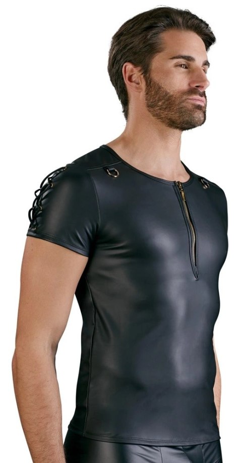 NEK Koszulka Męska Czarna Matowa 2XL Sznurowane Rękawy Elastyczna NEK Koszulka Męska Czarna Matowa 2XL Sznurowane Rękawy Elastyczna