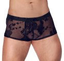 Noir Handmade Bokserki Męskie Prześwitujące Kwiatowy Wzor Czarne 2XL