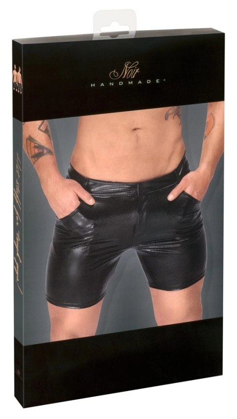 Noir Szorty Męskie Skora Węża Czarny 2XL Elastyczne Modny Design Noir Szorty Męskie Skora Węża Czarny 2XL Elastyczne Modny Design