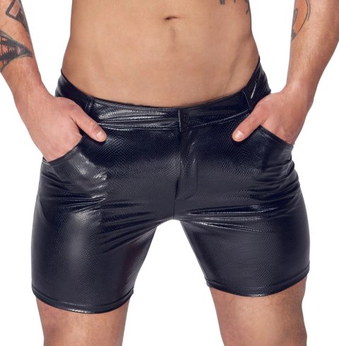 Noir Szorty Męskie Skora Węża Czarny 2XL Elastyczne Modny Design Noir Szorty Męskie Skora Węża Czarny 2XL Elastyczne Modny Design