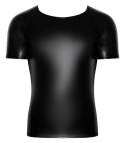 Noir T-shirt męski matowy czarny L z efektem snakeskin, power wetlook