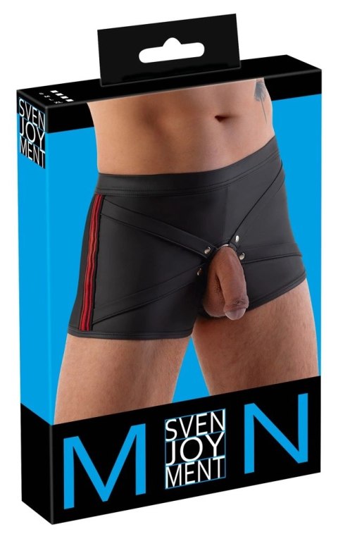 Svenjoyment Bokserki czarne matowe, czerwone paski, otwor z ringiem XL Svenjoyment Bokserki czarne matowe, czerwone paski, otwor z ringiem XL