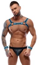 Svenjoyment Bondage Uprząż Męska z Slipami i Mankietami S czarna/niebieska