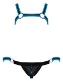 Svenjoyment Bondage Uprząż Męska z Slipami i Mankietami S czarna/niebieska