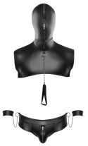 Svenjoyment Bondage zestaw męski matowy 2-częściowy czarny M z akcesoriami