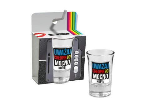 HOT SHOT -kieliszek 35ml - Uważaj chłopie bo mocno kopie HOT SHOT -kieliszek 35ml - Uważaj chłopie bo mocno kopie