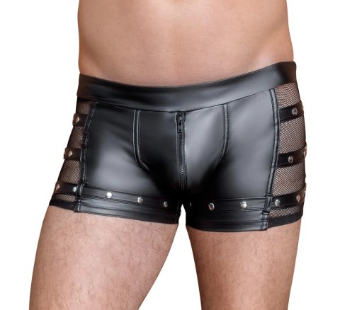 NEK Bokserki męskie matowe czarne, srebrne nity, siateczka 2XL NEK Bokserki męskie matowe czarne, srebrne nity, siateczka 2XL