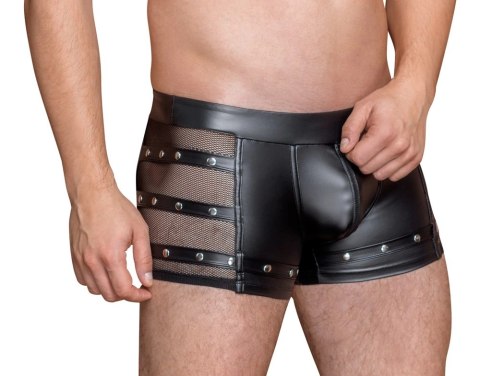 NEK Bokserki męskie matowe czarne, srebrne nity, siateczka 2XL NEK Bokserki męskie matowe czarne, srebrne nity, siateczka 2XL