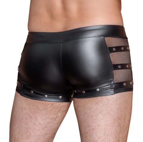 NEK Bokserki męskie matowe czarne, srebrne nity, siateczka 2XL NEK Bokserki męskie matowe czarne, srebrne nity, siateczka 2XL