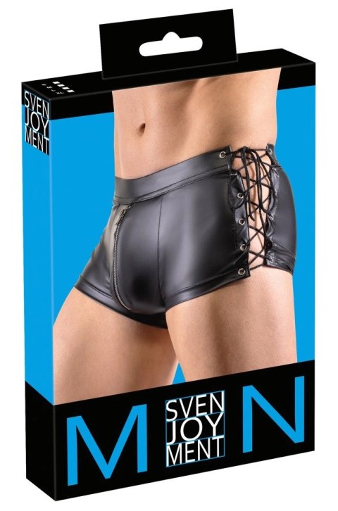 Svenjoyment Bokserki Męskie Matowe Sznurki Suwak Model S Czarny Svenjoyment Bokserki Męskie Matowe Sznurki Suwak Model S Czarny