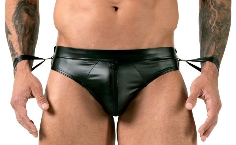 Svenjoyment Bondage slipy męskie bez tyłu z mankietami czarne XL Svenjoyment Bondage slipy męskie bez tyłu z mankietami czarne XL
