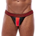 Svenjoyment Jockstrap męski S/M czarno-czerwony neoprenowy design