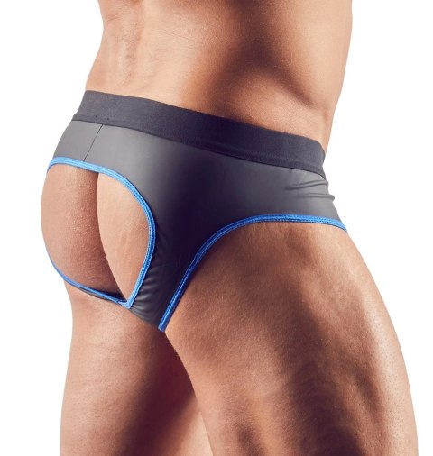 Svenjoyment Jockstrap z zamkiem, otwarty tył, czarno-niebieski S Svenjoyment Jockstrap z zamkiem, otwarty tył, czarno-niebieski S