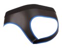 Svenjoyment Jockstrap z zamkiem, otwarty tył, czarno-niebieski S
