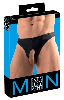 Svenjoyment Showmaster męskie stringi z otworami, matowa czerń 2XL