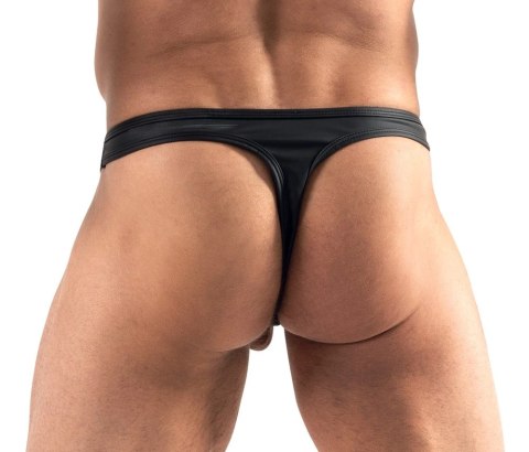 Svenjoyment Showmaster męskie stringi z otworami, matowa czerń 2XL Svenjoyment Showmaster męskie stringi z otworami, matowa czerń 2XL