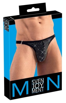 Svenjoyment Stringi Męskie Czarne z Opalizującymi Kamieniami M