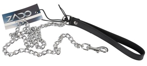 ZADO Skorzana obroża z metalową smyczą 110 cm czarna ZADO Skorzana obroża z metalową smyczą 110 cm czarna