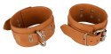 ZADO Skorzane Kajdanki Brązowe - Dwuwarstwowe, Regulowane 17-24 cm
