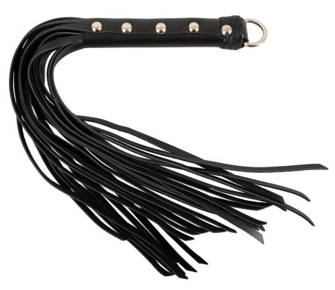 ZADO Skorzany Flogger Mini z Nitowaną Rączką Czarny 52cm ZADO Skorzany Flogger Mini z Nitowaną Rączką Czarny 52cm
