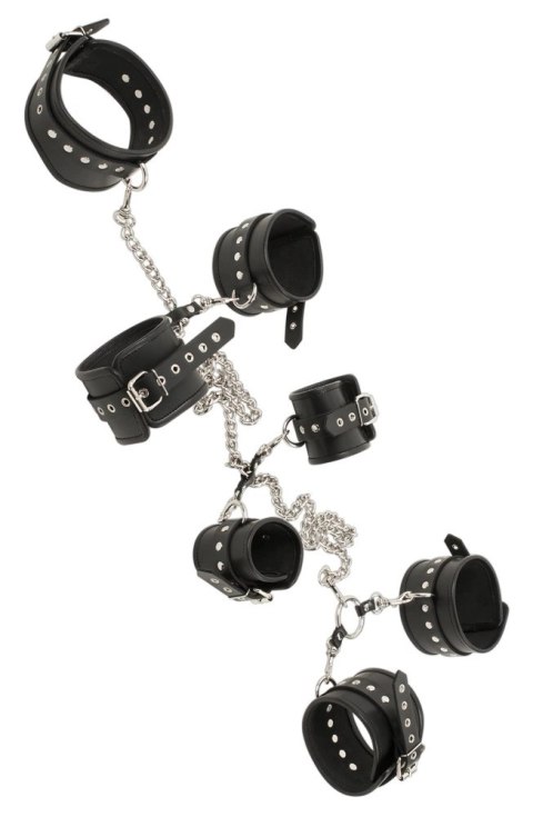 ZADO Zestaw skorzanych mankietow do bondage z łańcuchem, czarny ZADO Zestaw skorzanych mankietow do bondage z łańcuchem, czarny