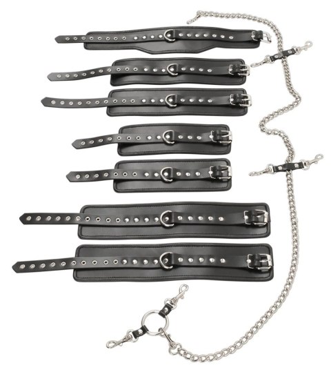 ZADO Zestaw skorzanych mankietow do bondage z łańcuchem, czarny ZADO Zestaw skorzanych mankietow do bondage z łańcuchem, czarny