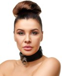 Zado Wild Thing - skorzana obroża z pierścieniem, czarna, 32-50 cm