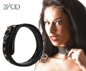 Zado Wild Thing - skorzana obroża z pierścieniem, czarna, 32-50 cm
