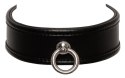 Zado Wild Thing - skorzana obroża z pierścieniem, czarna, 32-50 cm
