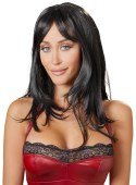 Cottelli Accessories Peruka Długa Prosta Czarna Regulowana 50 cm