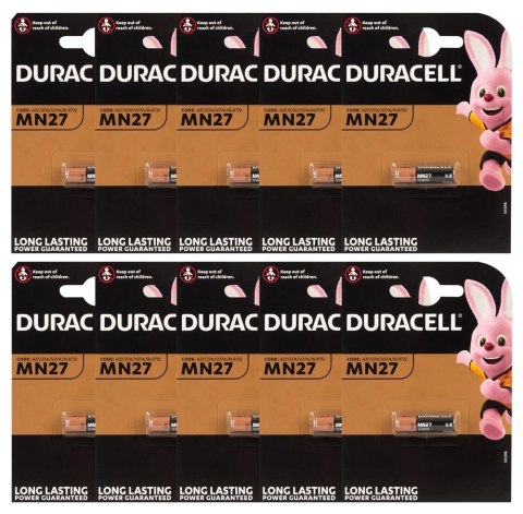 Duracell 27A Bateria alkaliczna 12V 10 sztuk - długotrwała moc Duracell 27A Bateria alkaliczna 12V 10 sztuk - długotrwała moc