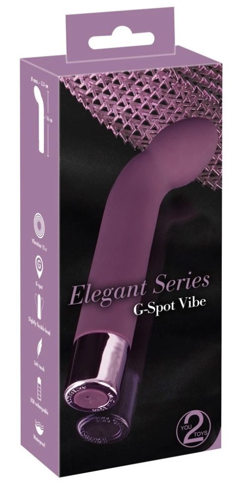 Elegant Series G-Spot Vibe fioletowy 16cm z ładowaniem USB