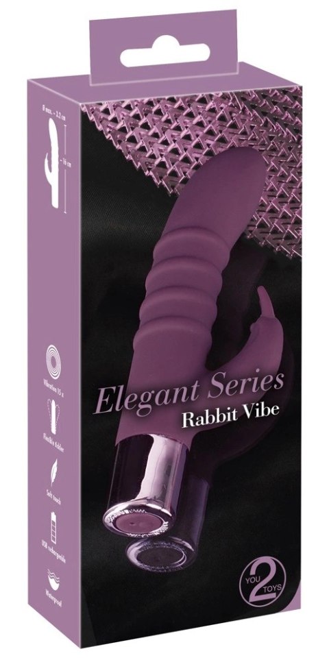 Elegant Series Rabbit Vibe Fioletowy 15 trybow - silikonowy, ładowalny Elegant Series Rabbit Vibe Fioletowy 15 trybow - silikonowy, ładowalny