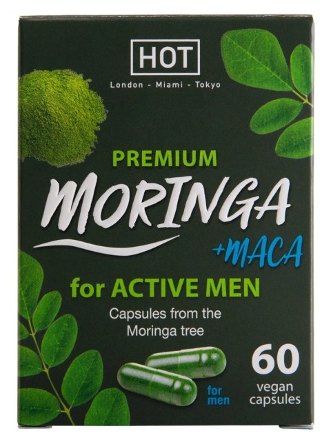 HOT BIO Moringa Man Caps 60 kapsułek - Suplement dla mężczyzn, wegański HOT BIO Moringa Man Caps 60 kapsułek - Suplement dla mężczyzn, wegański