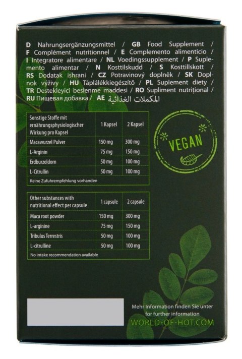 HOT BIO Moringa Man Caps 60 kapsułek - Suplement dla mężczyzn, wegański HOT BIO Moringa Man Caps 60 kapsułek - Suplement dla mężczyzn, wegański