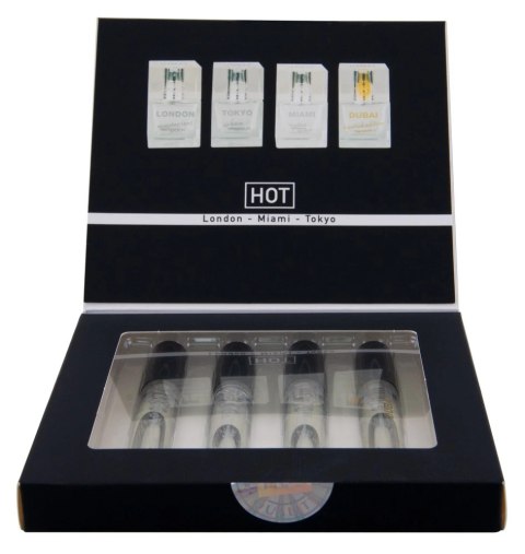 HOT Pheromone Perfume Tester Box Men 4x5ml - Zestaw Męskich Zapachow z Feromonami HOT Pheromone Perfume Tester Box Men 4x5ml - Zestaw Męskich Zapachow z Feromonami