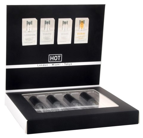 HOT Pheromone Perfume Tester Box Men 4x5ml - Zestaw Męskich Zapachow z Feromonami HOT Pheromone Perfume Tester Box Men 4x5ml - Zestaw Męskich Zapachow z Feromonami