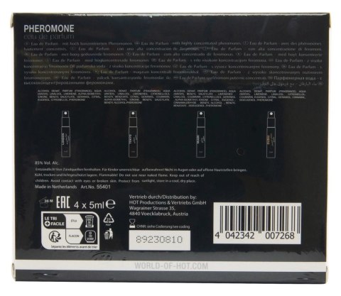HOT Pheromone Perfume Tester Box Men 4x5ml - Zestaw Męskich Zapachow z Feromonami HOT Pheromone Perfume Tester Box Men 4x5ml - Zestaw Męskich Zapachow z Feromonami