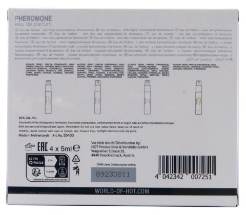 HOT Pheromones Woman 4x5ml Zestaw Zapachow z Feromonami Tester HOT Pheromones Woman 4x5ml Zestaw Zapachow z Feromonami Tester
