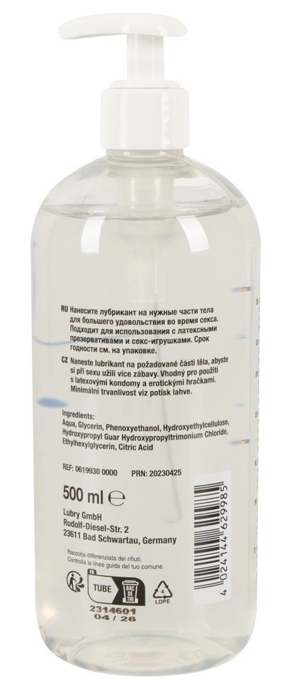 Just Glide Lubrykant na bazie wody 500 ml bezzapachowy wegański Just Glide Lubrykant na bazie wody 500 ml bezzapachowy wegański