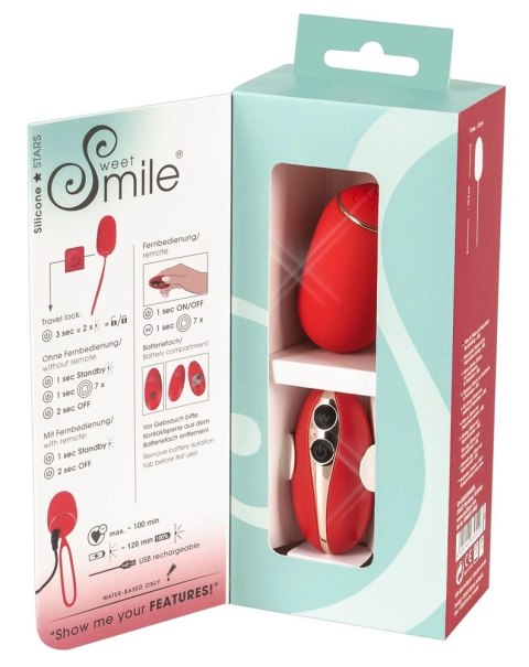 Sweet Smile Kulka Zdalnie Sterowana Czerwona 7 Trybow Wibracji Sweet Smile Kulka Zdalnie Sterowana Czerwona 7 Trybow Wibracji