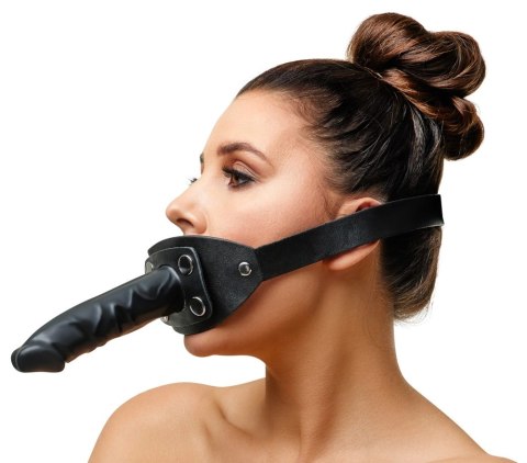 ZADO Double Gag System Skorzany z Paskiem na Głowę Czarny 13 cm ZADO Double Gag System Skorzany z Paskiem na Głowę Czarny 13 cm