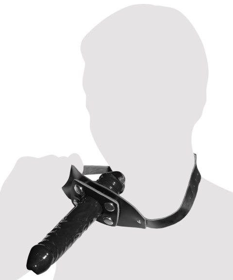 ZADO Double Gag System Skorzany z Paskiem na Głowę Czarny 13 cm ZADO Double Gag System Skorzany z Paskiem na Głowę Czarny 13 cm