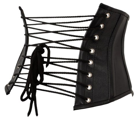 ZADO Gorset Skorzany Bez Biustu Czarny Sznurowany 51 cm ZADO Gorset Skorzany Bez Biustu Czarny Sznurowany 51 cm