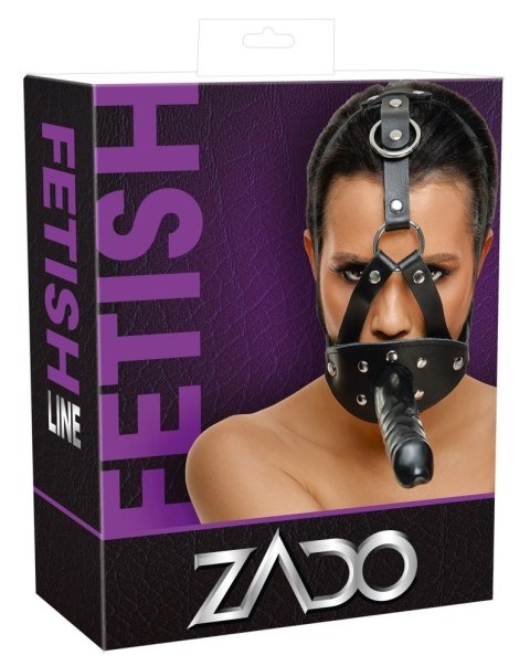 ZADO Knebel kulkowy z uprzężą i zewnętrznym elementem 13 cm czarny/czerwony ZADO Knebel kulkowy z uprzężą i zewnętrznym elementem 13 cm czarny/czerwony