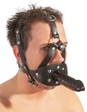ZADO Knebel kulkowy z uprzężą i zewnętrznym elementem 13 cm czarny/czerwony